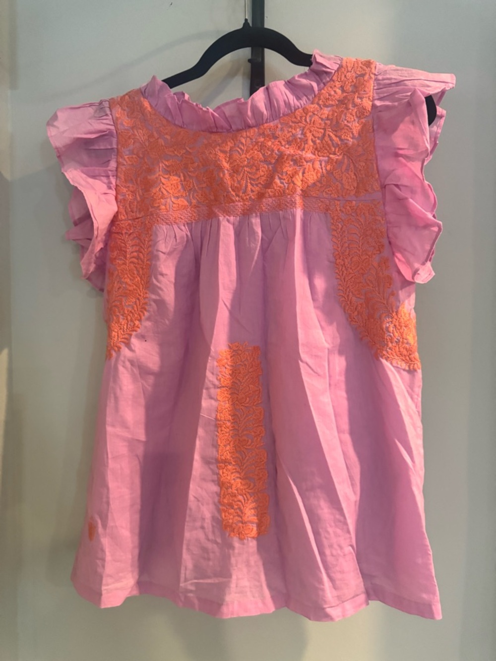 J. Marie Purple/Lavender and Orange Embroidered Women's Top Medium